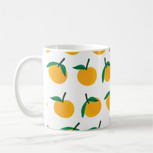 Taza De Café fruta naranja con fondo blanco sin soldadura