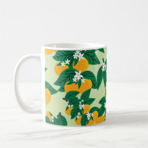 Taza De Café fruta naranja: patrón de cosecha verde.