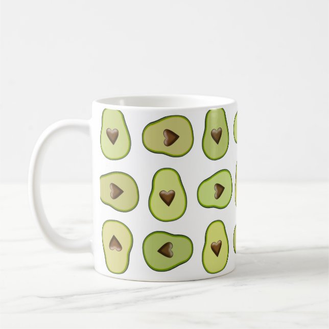 Taza De Café Fruta Saludable Corazón Aguacate Personalizado (Izquierda)