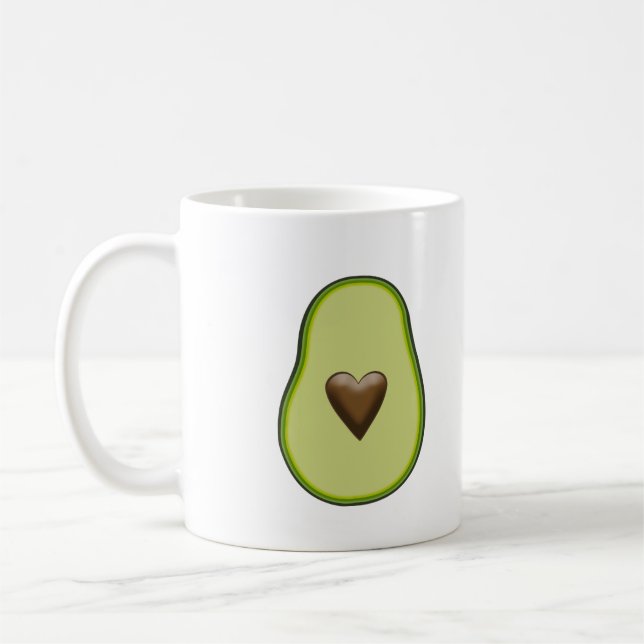 Taza De Café Fruta Saludable de Aguacate para el Corazón Person (Izquierda)