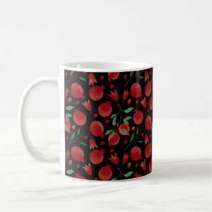 Taza De Café Frutas de granada dibujadas a mano sin patrón de c
