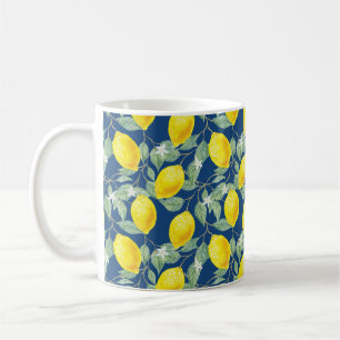 TAZA DE CAFÉ FRUTAS DE LIMÓN EN AZUL PAÍS