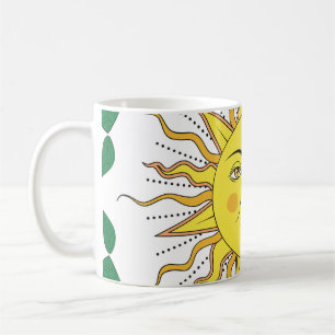 Taza De Café Frutas de limón tropical, cara de sol.