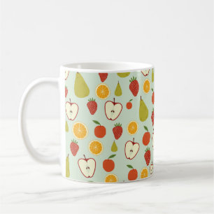 Taza De Café Frutas frescas en un patrón de repetición sin fisu