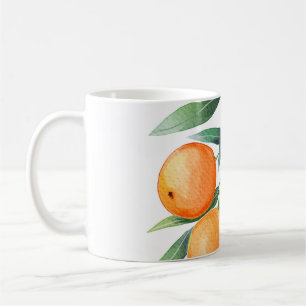 Taza De Café Frutas Naranjas acuáticas: Ramas aisladas.