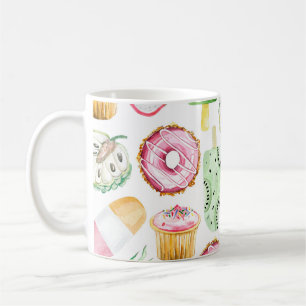 Taza De Café Frutas tropicales acuáticas, patrón de helados.