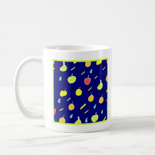 Taza De Café Frutas tropicales Patrón de colores de neón
