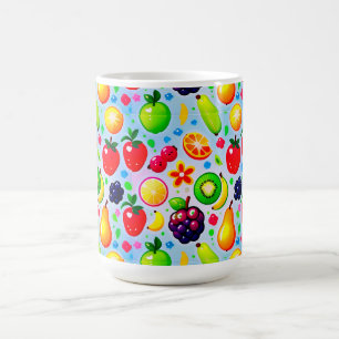 Taza De Café Frutas Tropicales Vibrantes