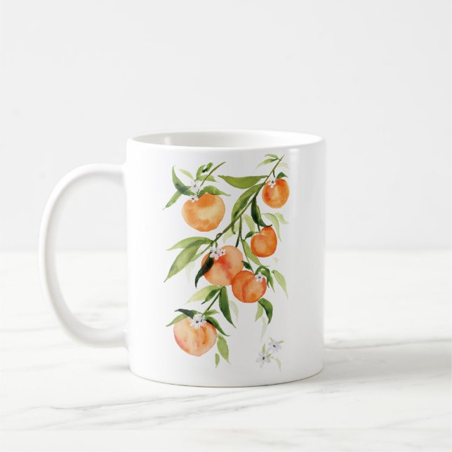 Taza De Café Fruto de verano de la acuarela (Izquierda)