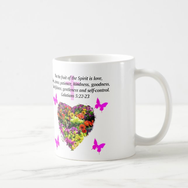 TAZA DE CAFÉ FRUTOS DE LOS GALATIANOS FLORALES DEL ESPÍRITU (Derecha)