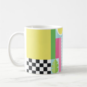 Taza De Café Frutos de verano, sandía kiwi mosaico colorido