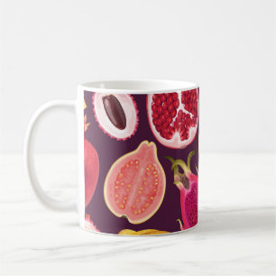 Taza De Café Frutos exóticos: patrón incoloro y sin costuras
