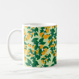 Taza De Café Frutos naranjas de época con soldadura de fondo ve