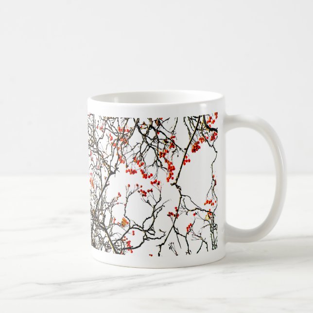 Taza De Café Frutos romanos rojos o bayas de ceniza (Derecha)