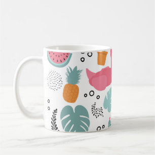 Taza De Café Frutos tropicales: patrón de repetición.