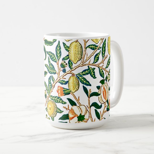 Taza De Café Frutos y hojas victorioso William Morris Tropical  (Anverso derecho)