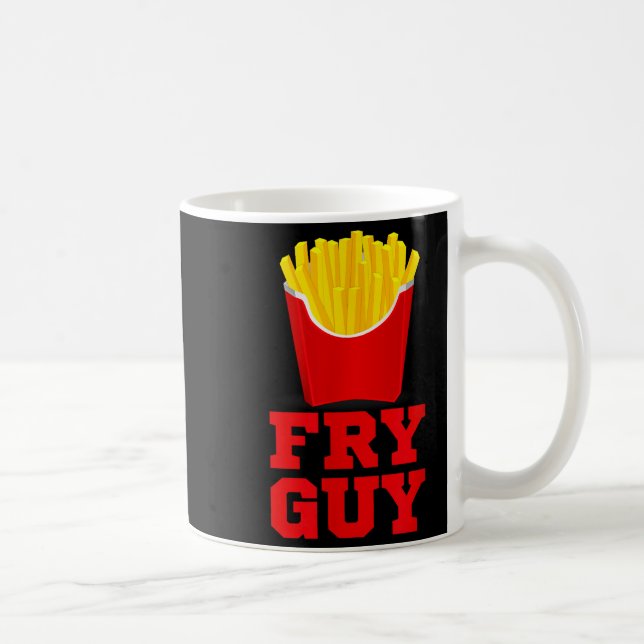 Taza De Café Fry Guy Fast Food Lover Fries Funny Novelty  (Derecha)