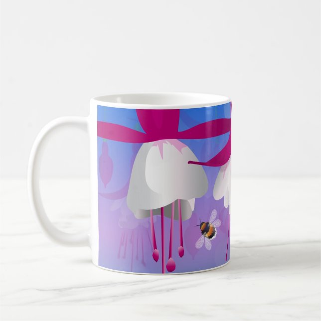 Taza De Café Fuchsia Flowers Coffee Mug (Izquierda)