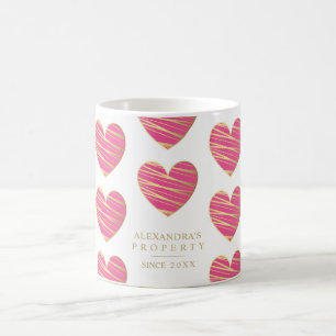 Taza De Café Fuchsia Heart Best Friends Occasion Gift