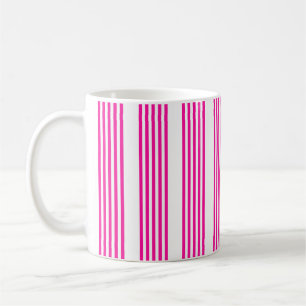 Taza De Café Fuchsia y cinco rayas blancas