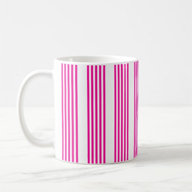 Taza De Café Fuchsia y cinco rayas blancas (Izquierda)