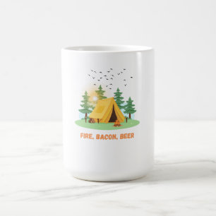 Taza De Café Fuego. Bacon. Cerveza. –Camping