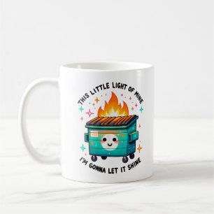 Taza De Café Fuego Divertido en el Contenedor Esta Luz Pequeña