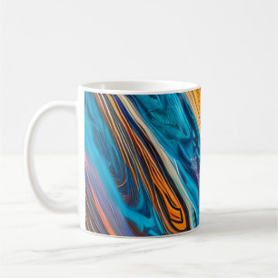 Taza De Café Fuego Oceánico Eléctrico Abstracto