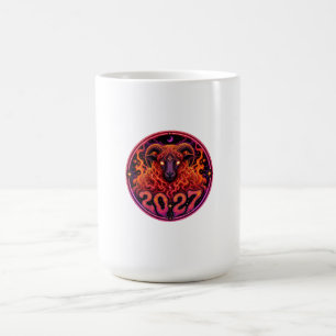 Taza De Café Fuego Psicodélico Carnero Aries 