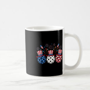 Taza De Café Fuegos Artificiales Divertidos Pickleball Bandera 