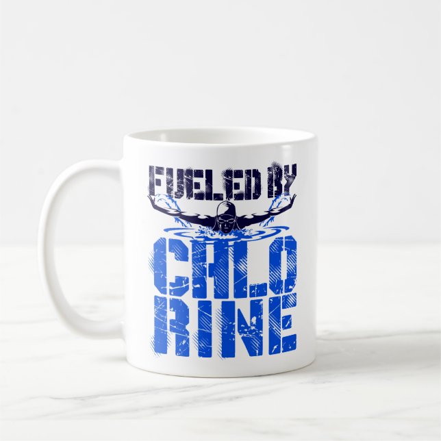 Taza De Café Fueled by Chlorine Swimming Swimmer Pool (Izquierda)