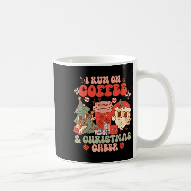 Taza De Café Fueled By Coffee &amp; Christmas Cheer Funny Coffe (Derecha)