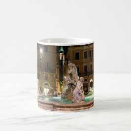 Taza De Café Fuente de Neptuno en la Piazza Navona - Roma