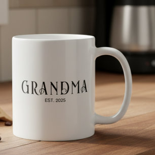 Taza De Café Fuente Negrita Moderna Abuela Establecida