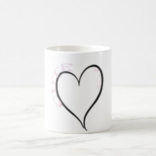Taza De Café Fuente rosa de corazón negro curo pero psicópata