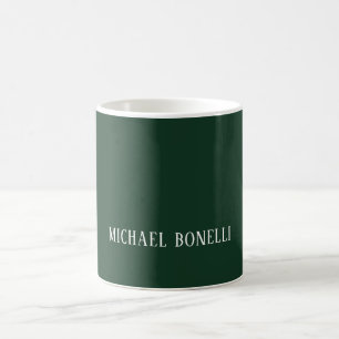 Taza De Café Fuente serif elegante verde oscuro clásica minimal