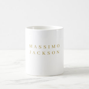 Taza De Café Fuente Serif Profesional Minimalista de Color Dora
