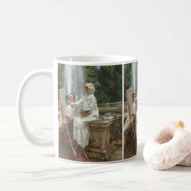 Taza De Café Fuente Villa Torlonia Frascati, Italia por Sargent (Con donut)