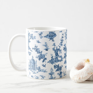 Taza De Café Fuentes y árboles fantásticos de la época azul