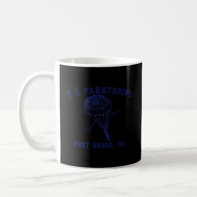 Taza De Café Fuerte De Paratroops Estadounidense Bragg Nc Ww2 (Izquierda)