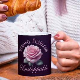 Taza De Café Fuerte e imparable camiseta rosa y sin miedo