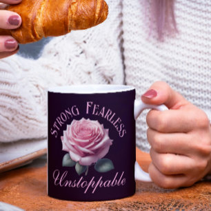 Taza De Café Fuerte e imparable camiseta rosa y sin miedo