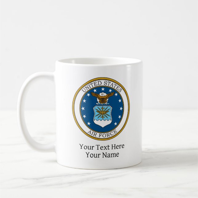 Taza De Café Fuerza Aérea Estadounidense Personalizada (Izquierda)