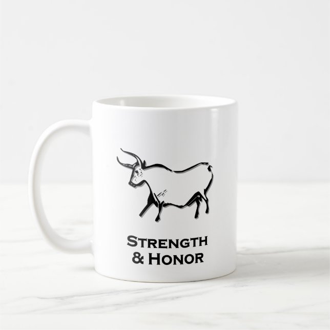 Taza De Café Fuerza De Toro Y Homenaje Negro (Izquierda)