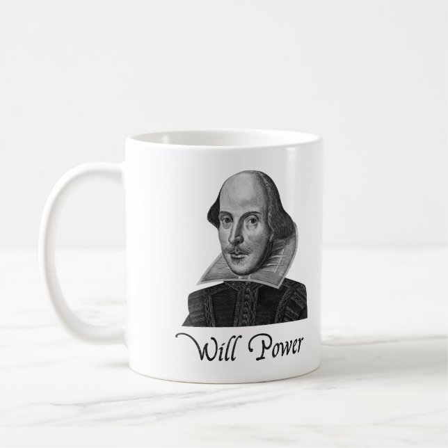 Taza De Café Fuerza de voluntad de William Shakespeare (Izquierda)