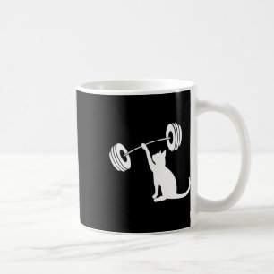 Taza De Café Fuerzo Gato de Fitness Divertido Levantando Pesas 