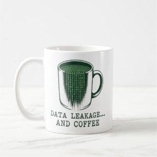 Taza De Café Fuga de datos y café divertido humor de cibersegur
