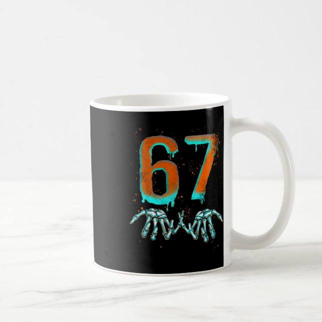 Taza De Café Fun 67 Meme Halloween Skeleton  (Derecha)