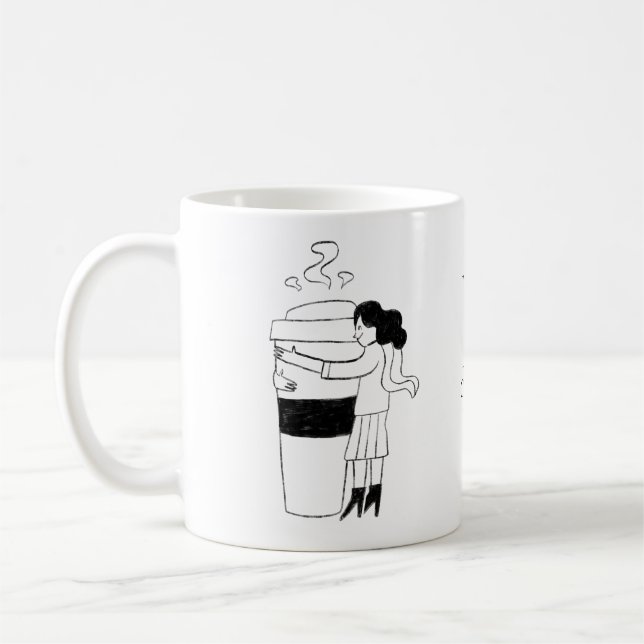 Taza De Café FUN BLACK & WHITE freehand drawing original (Izquierda)