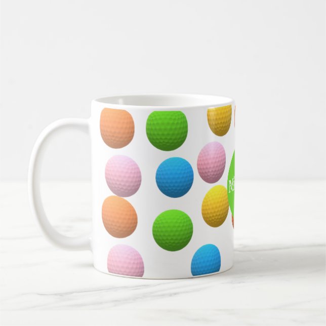 Taza De Café Fun Bright Golf Balls (Izquierda)